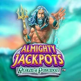 Almighty Jackpots – Realm of Poseidon online game logo by Novomatic on dragonia-kazino.es