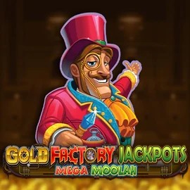 Try Gold Factory Jackpots Mega Moolah slot by Aurum Signature Studios on dragonia-kazino.es – logo image