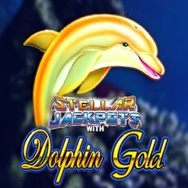 Dolphin Gold with Stellar Jackpots slot logo by Lightning Box Game at Dragonia Casino